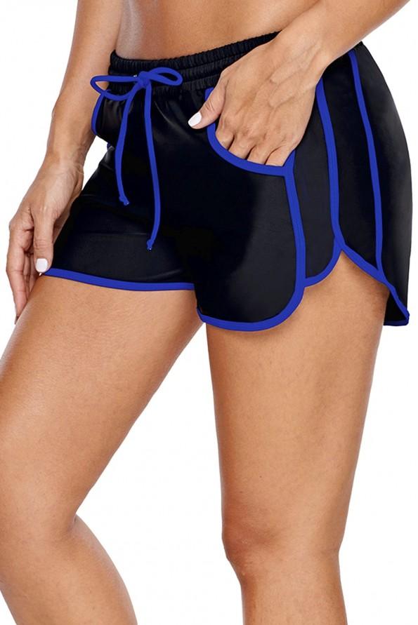 Kratke hlače za plavanje Emelia z modro obrobo