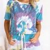 Kratki komplet plave tie dye barve Dina