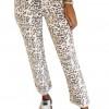 Leopard hlače z ravnimi hlačnicami