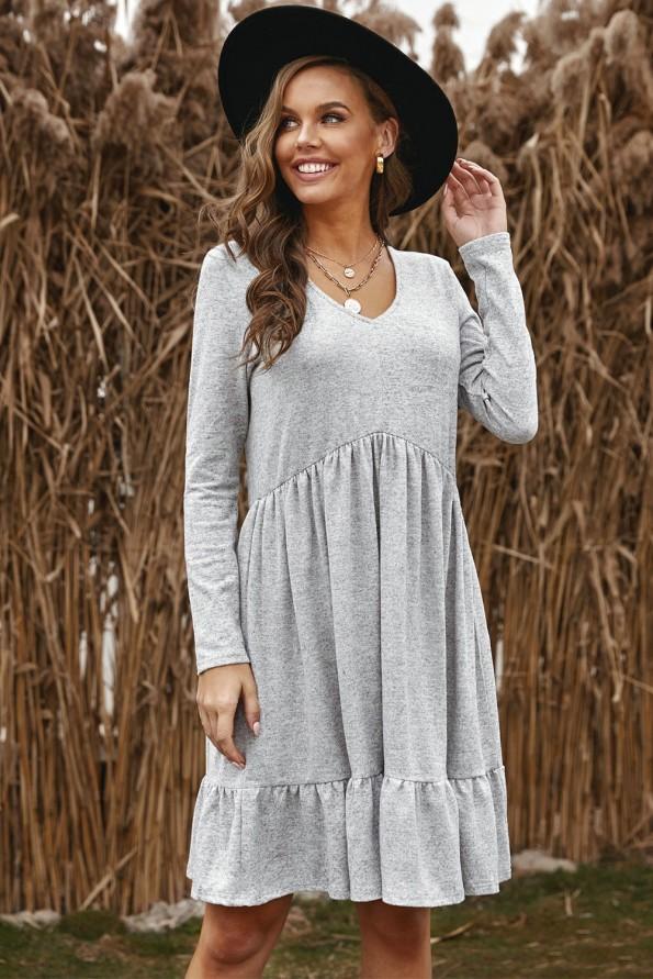 Mini obleka Ashley iz sivega flisa