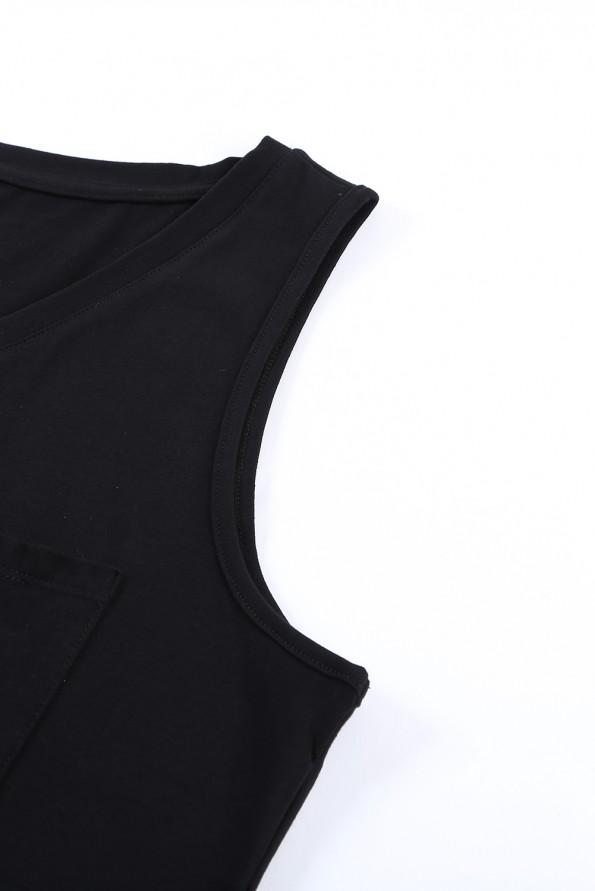 Mini obleka črna obleka brez rokavov Gelly