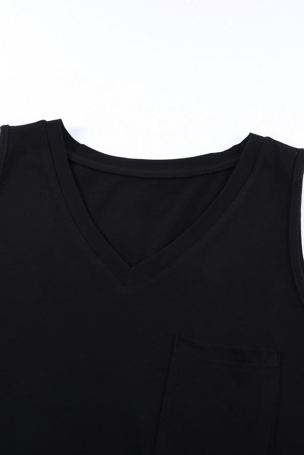 Mini obleka črna obleka brez rokavov Gelly