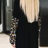 Mini obleka Eden z dolgimi leopardjimi rokavi