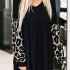 Mini obleka Eden z dolgimi leopardjimi rokavi