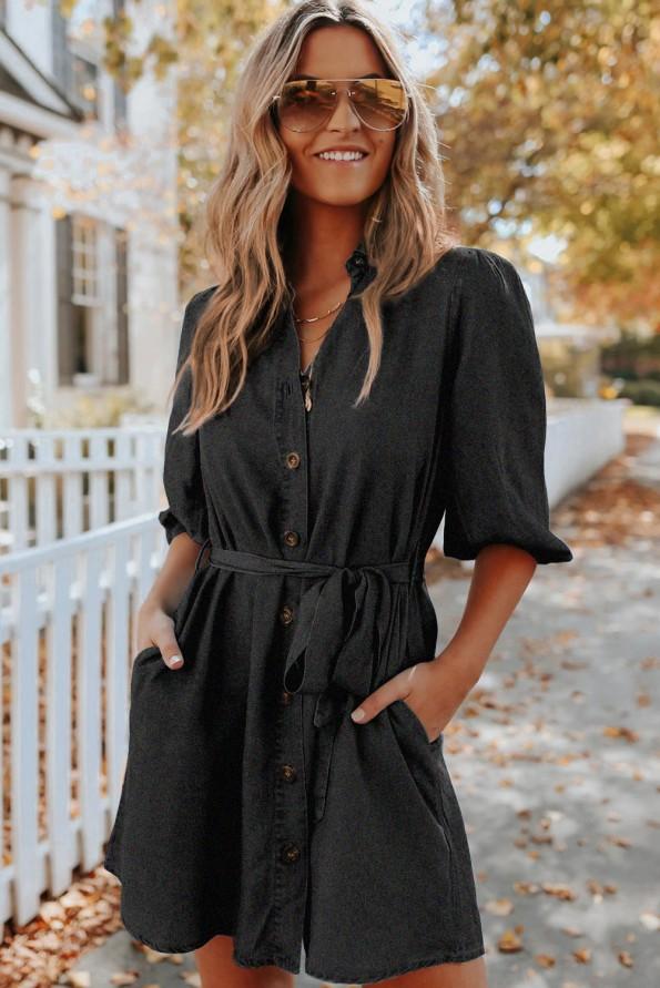 Mini obleka iz črne majice Tenna