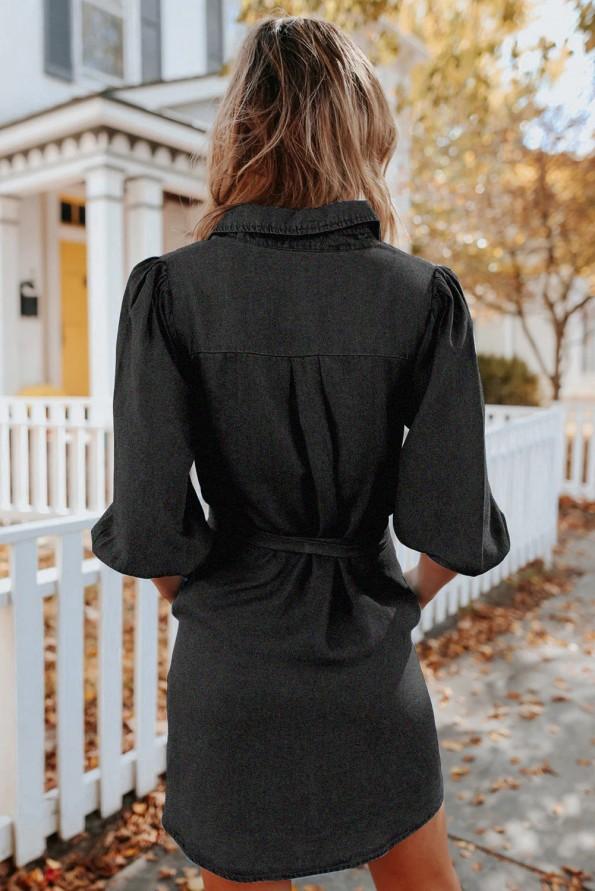 Mini obleka iz črne majice Tenna