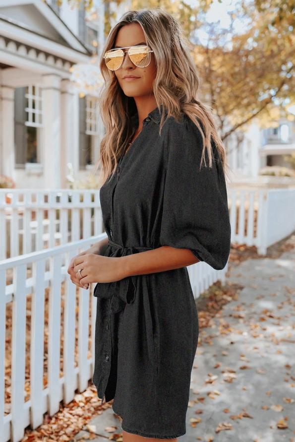 Mini obleka iz črne majice Tenna