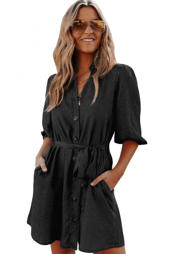 Mini obleka iz črne majice Tenna