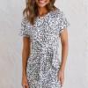Mini obleka leopardjega motiva Leora