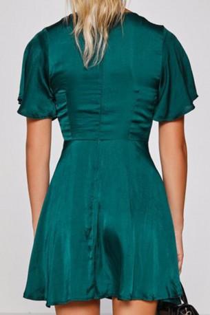 Mini obleka z visokim pasom na sprednji strani iz metulja Brenda