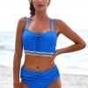 Moder bikini Francesca z vrvicami in visokim pasom