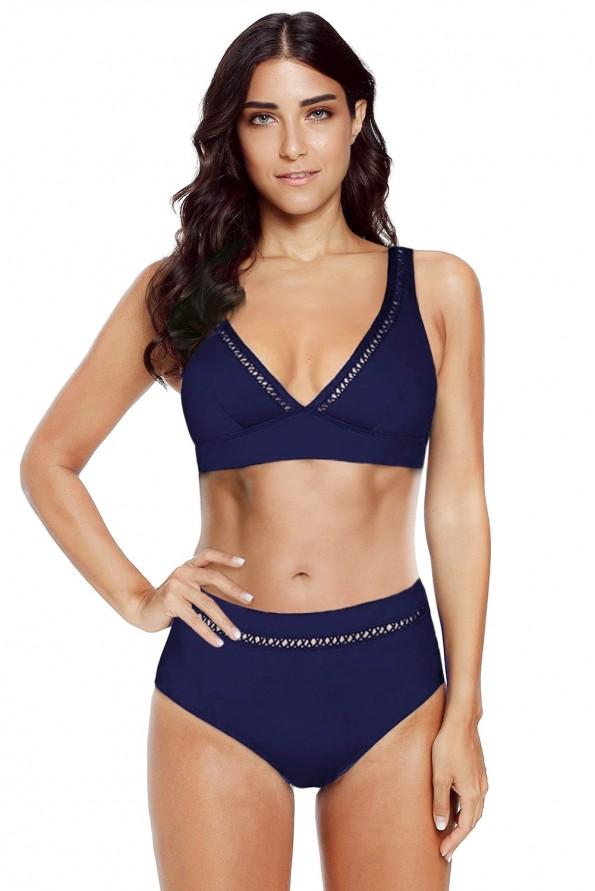 Moder bikini Kamryn z visokim pasom