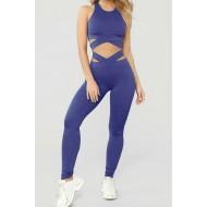 Moder komplet pajkice in športni modrček Finley