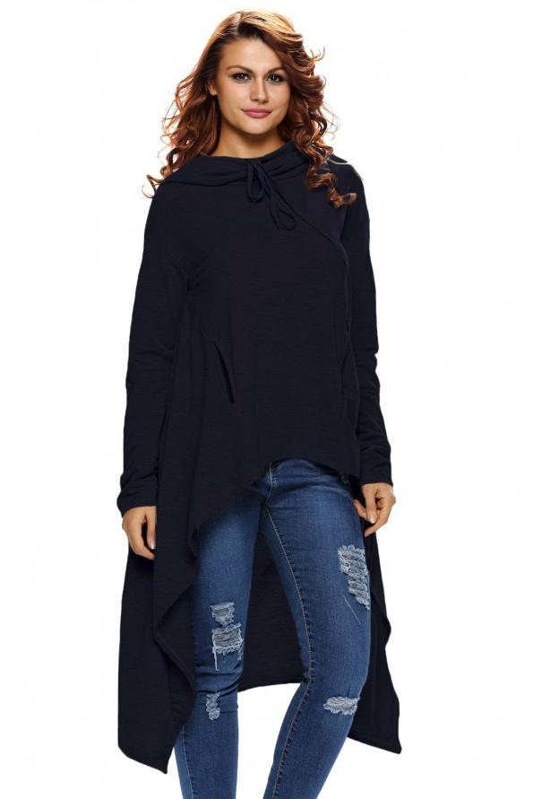 Moder prevelik pulover Henley s kapuco