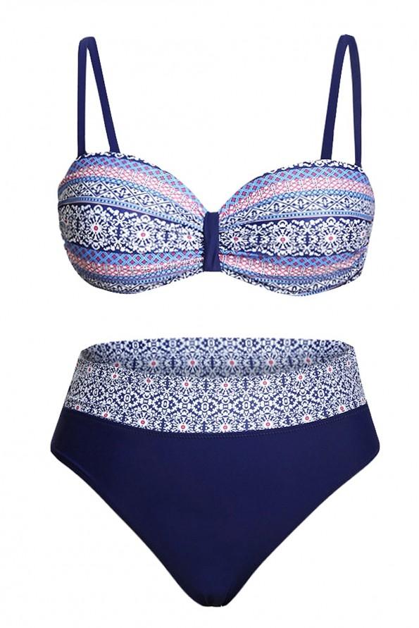Moder retro bikini Selene za močnejše