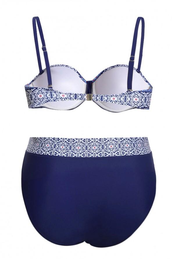 Moder retro bikini Selene za močnejše