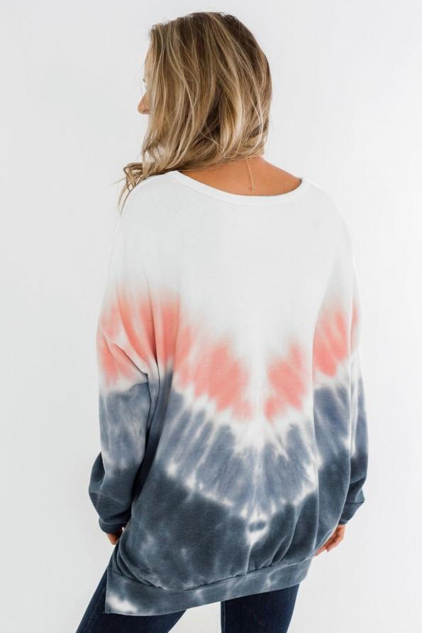Moder tie dye ombre pulover Serenity