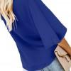 Modra bluza Bethany z vozlom