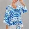 Modra bluza Miriam s pentljo