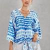 Modra bluza Miriam s pentljo
