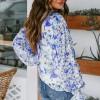 Modra bluza Riley s cvetlčnim potiskom