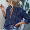 Modra bluza Serena s čipkami