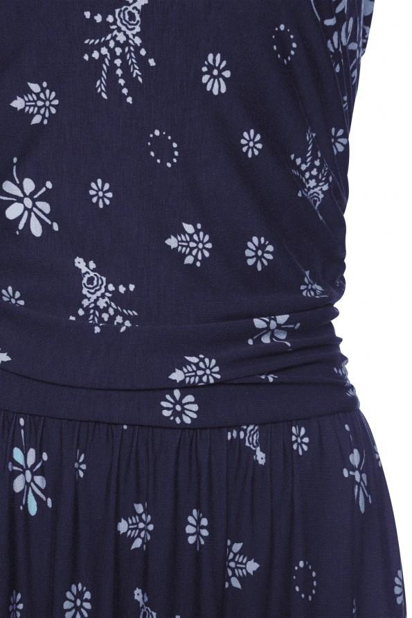 Modra bohemska maxi obleka Skye s cvetličnim potiskom