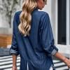 Modra denim srajca Athena z zavihanimi rokavi