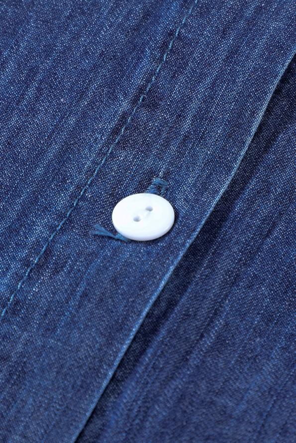Modra denim srajca z dolgimi rokavi na gumb Jada