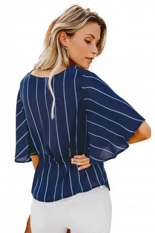 Modra nabrana bluza Kara