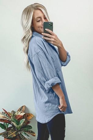 Modra prevelika denim srajca Dakota