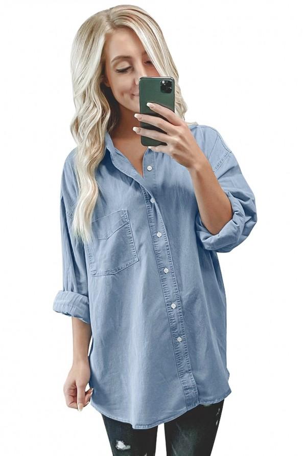 Modra prevelika denim srajca Dakota