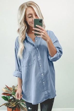 Modra prevelika denim srajca Dakota