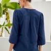 Modra priložnostna bluza Aisha z ¾ rokavom