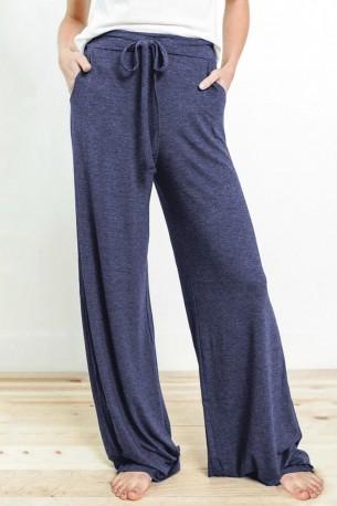 Modra široka trenirka Ivy z vrvico