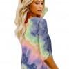 Modra tie dye bluza z V izrezom