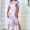 Modra tie dye maksi obleka Joanna