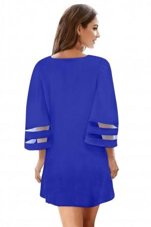 Modra tunika Annabelle iz šifona za na plažo