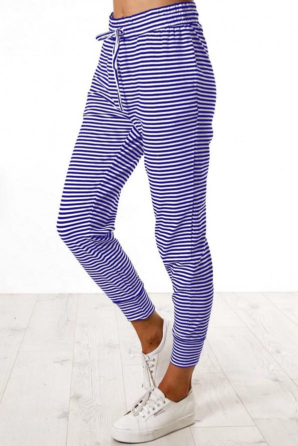 Modre črtaste navadne jogger hlače Kehlani