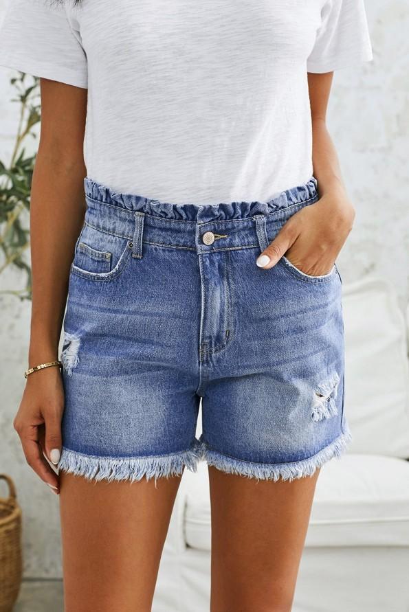 Modre jeans kratke hlače Elaina
