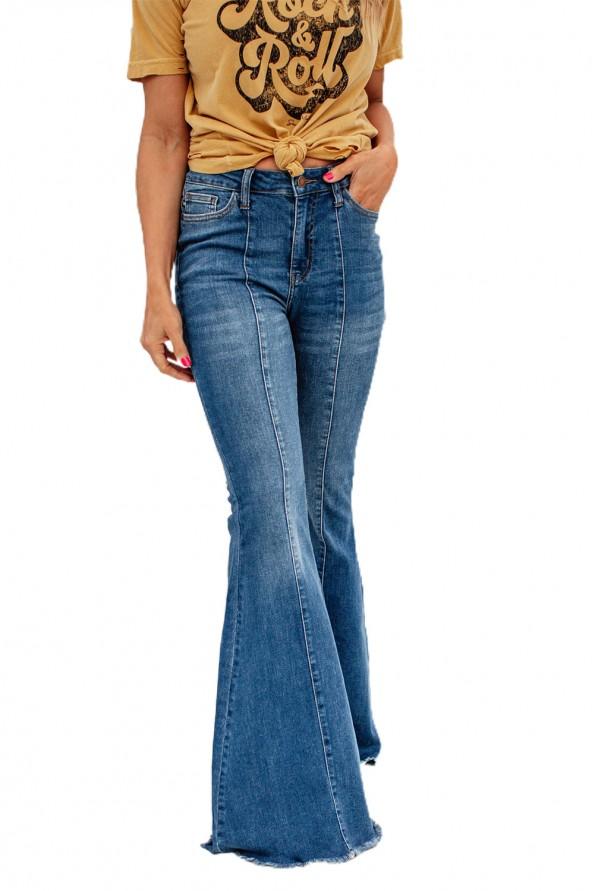 Modre kavbojke s širokim spodnjim delom  Judith