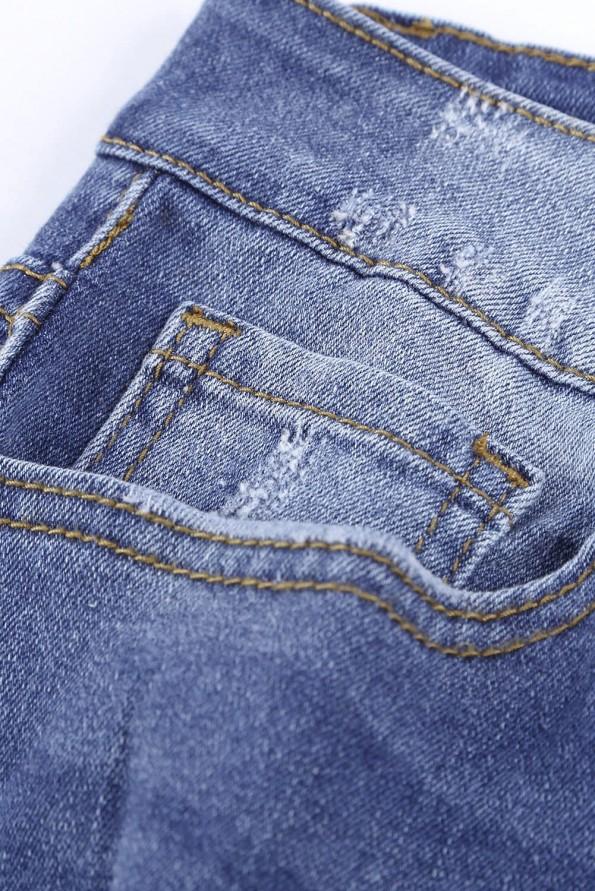 Modre bombažne kavbojke Waverly z leopardjimi zarezami