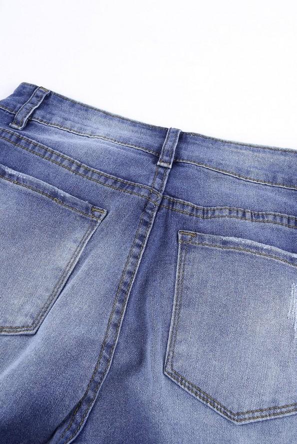 Modre bombažne kavbojke Waverly z leopardjimi zarezami