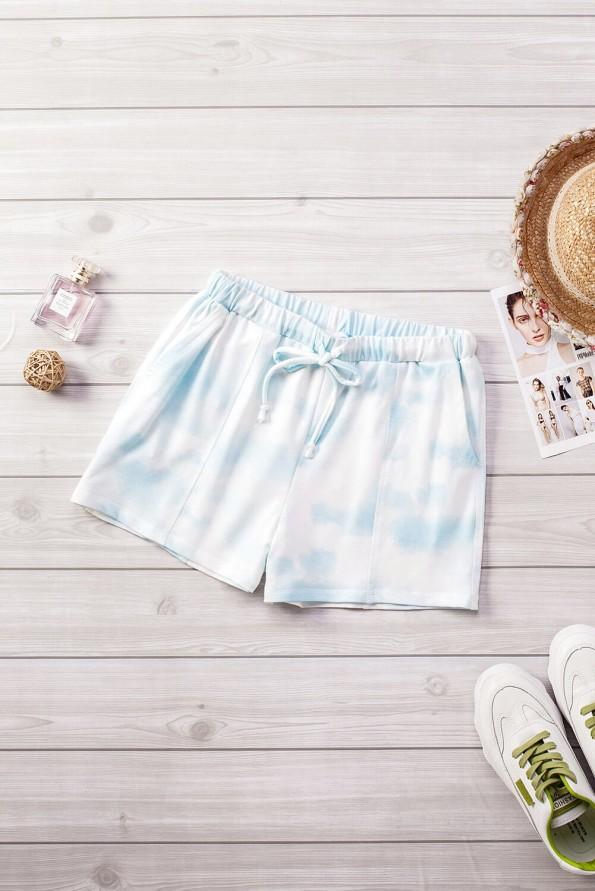 Modre pletene tie dye kratke hlače Millie