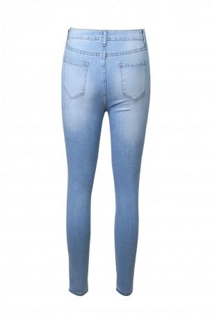 Modre raztrgane kavbojke Zuri z visokim pasom