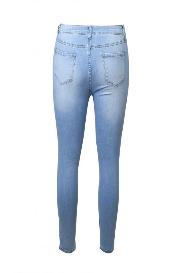 Modre raztrgane kavbojke Zuri z visokim pasom