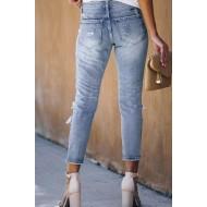 Modre sprane kavbojke Averie z luknjami