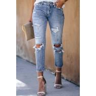 Modre sprane kavbojke Averie z luknjami