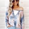 Modri tie dye pulover Ava