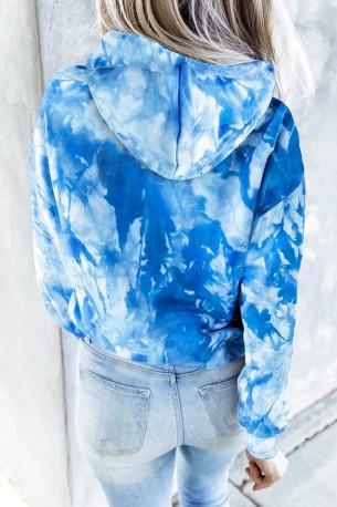 Modri tie dye pulover Peyton s kapuco